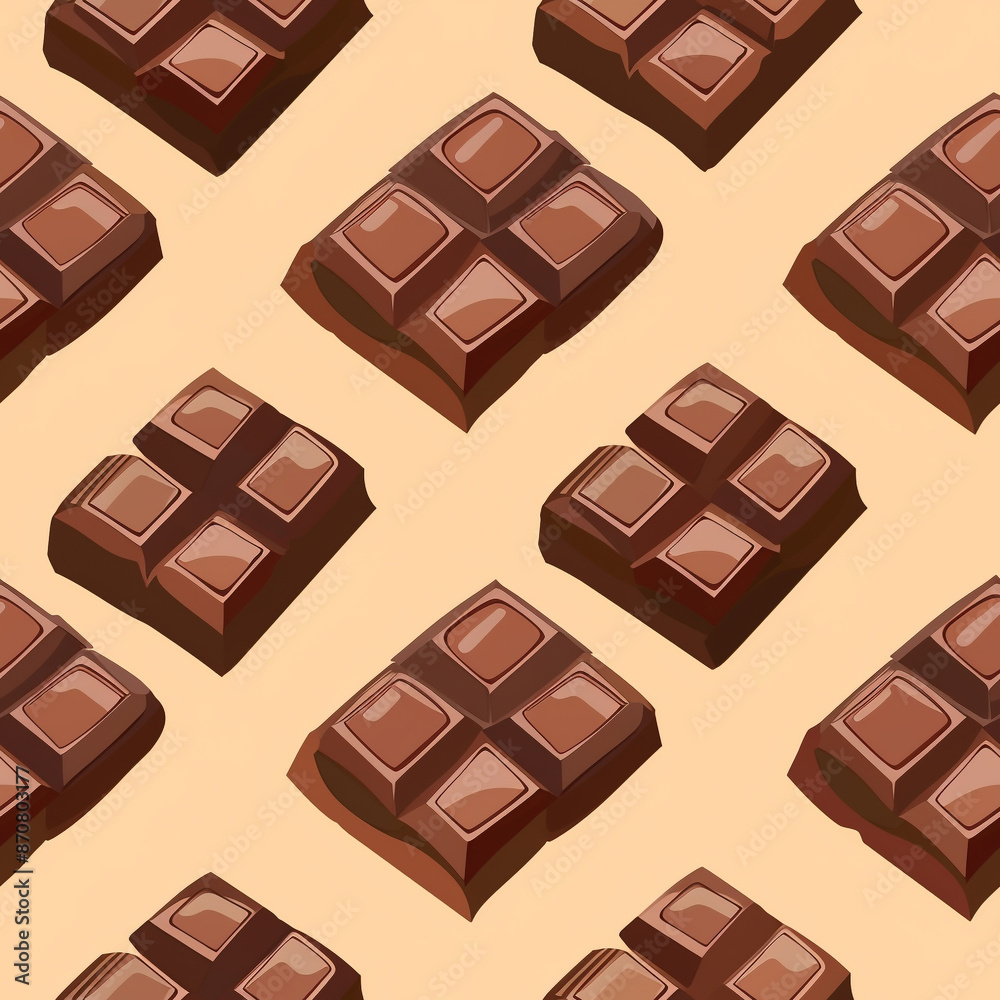 Fototapeta premium Cartoon Chocolate element seamless loop mosaic background