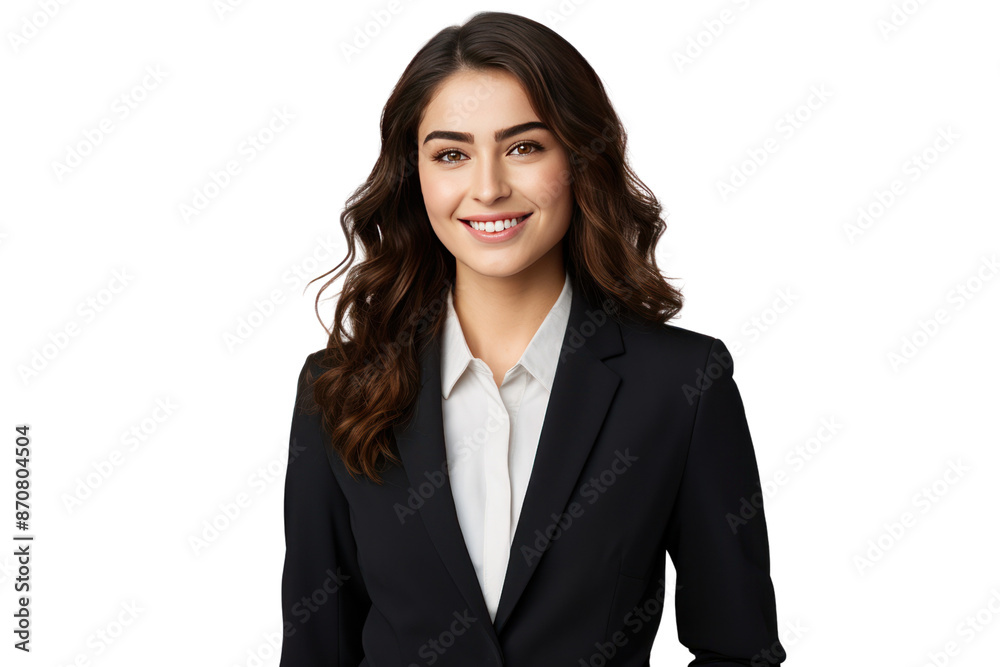 business woman wearing a suit Appear friendly, approachable, and ready to help. friendly smile on a white background business woman wearing a suit Appear friendly, approachable, and ready to help. friendly smile on a white background