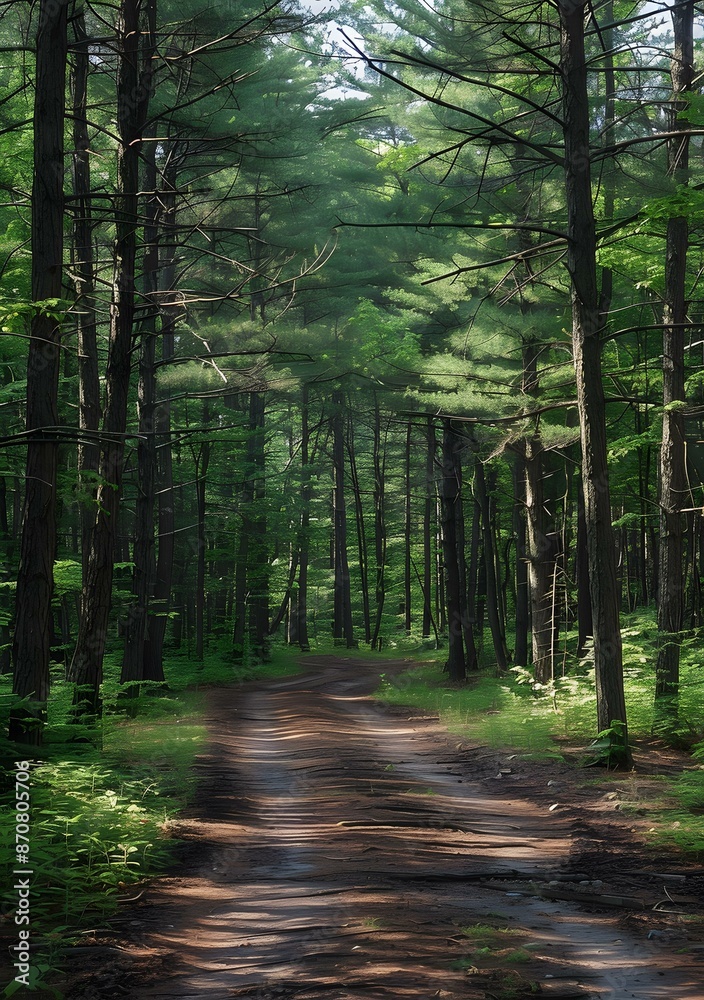 Obraz premium Path Through a Pine Forest