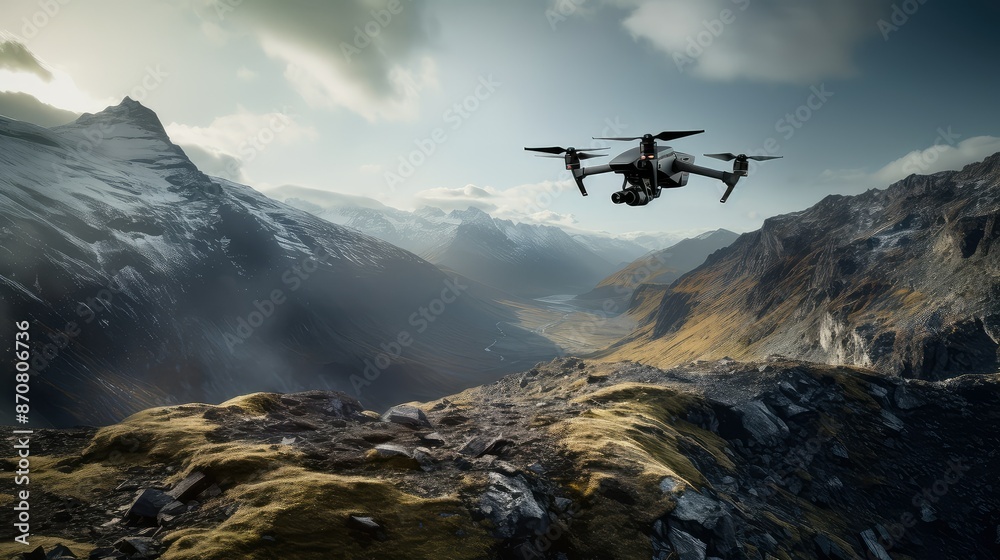Naklejka premium aerial mountain technology