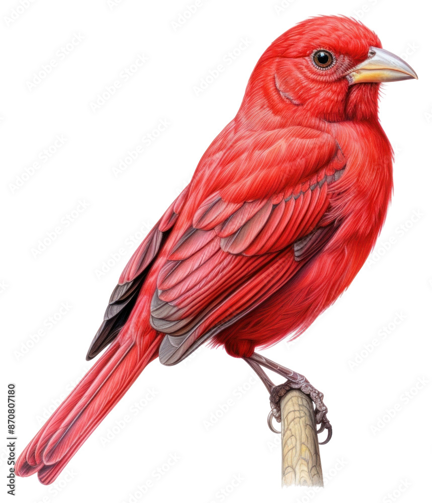 Fototapeta premium PNG Summer Tanager bird cardinal animal.