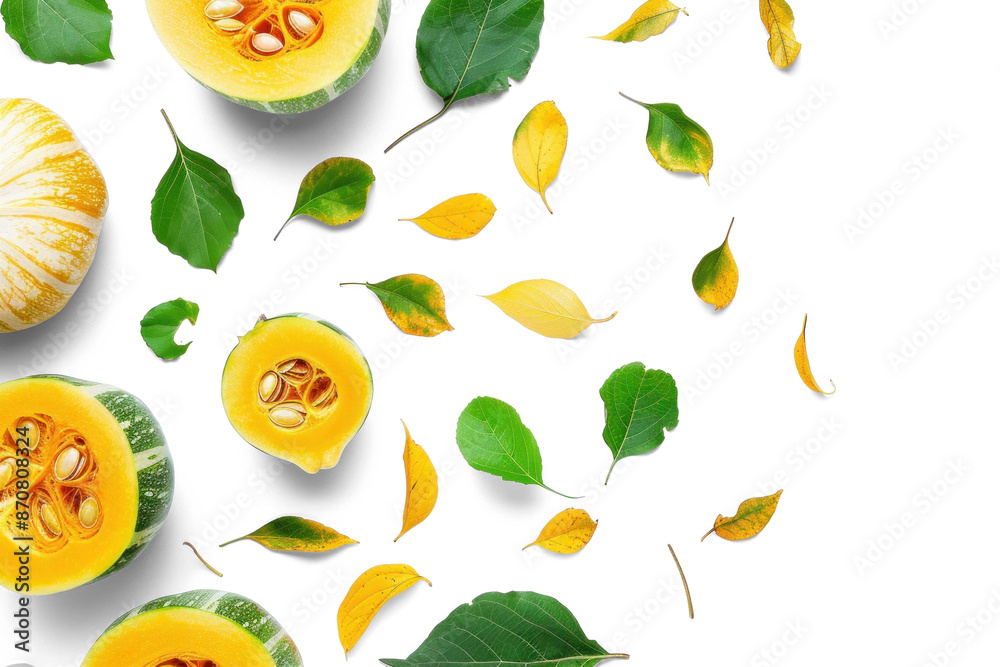 Autumn Squash with Leaves Autumn Squash with Leaves