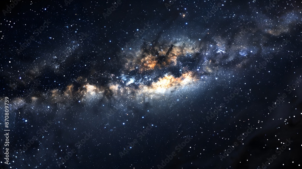 Starry Night Sky with Galaxy and Nebula in Space Starry Night Sky with Galaxy and Nebula in Space