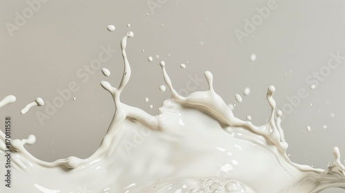 A drop of milk splashes onto a white surface