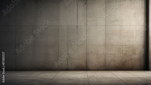 Wide Concrete Texture Background Wall with Floor Panorama for Composing © a.h.27088077