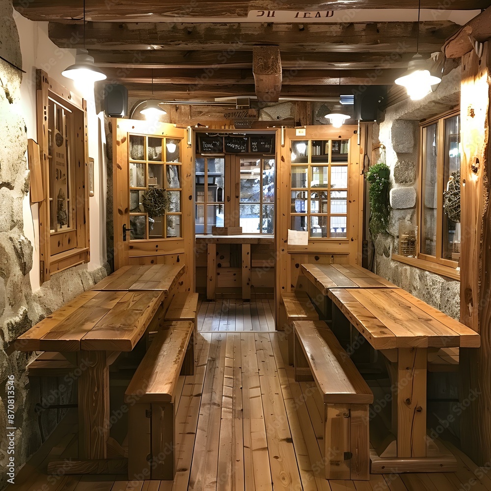 Empty Wooden Restaurant Interior Empty Wooden Restaurant Interior