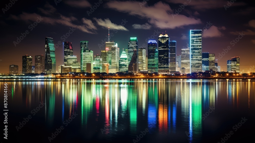 Fototapeta premium skyline houston lights