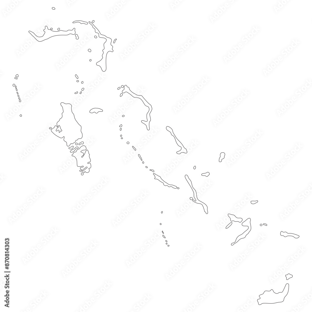 Bahamas map. Map of Bahamas in white color Bahamas map. Map of Bahamas in white color