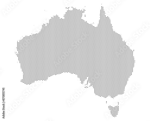 Australia map with dotted pattern vector illustration