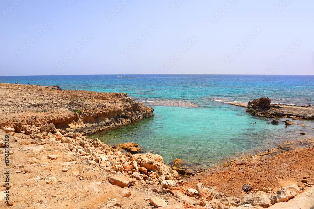 Wild Beach in sunny day at Cyprus