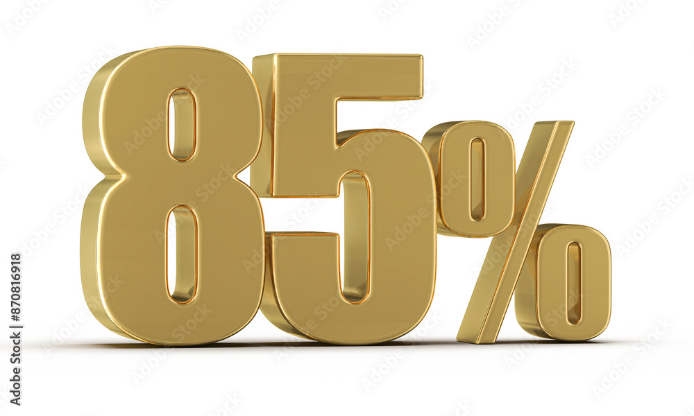 85 Percent Off Sale Gold Number 3D
