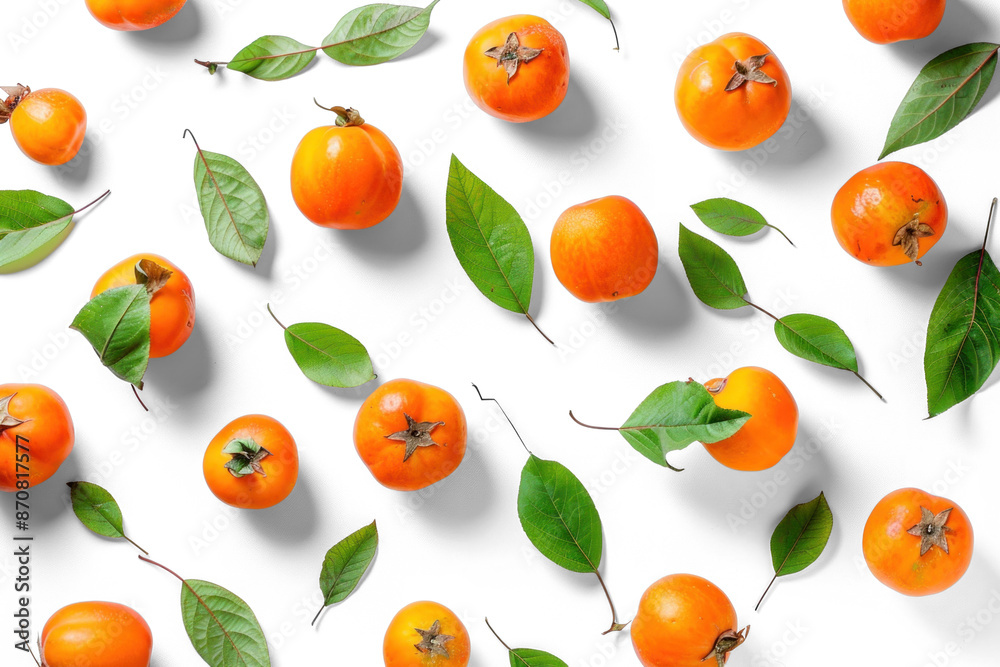 Persimmons and Leaves Pattern