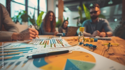 Wallpaper Mural Team of marketers analyzing customer demographics., clean background, Photo stock style, clean background, no copyrighted logo, no letters Torontodigital.ca