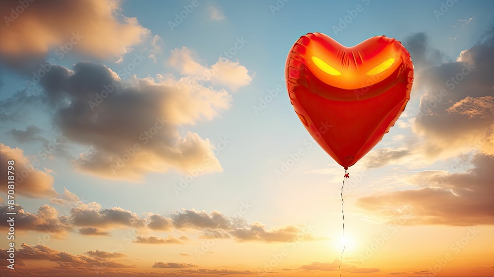 Fototapeta premium cheerful heart and sun