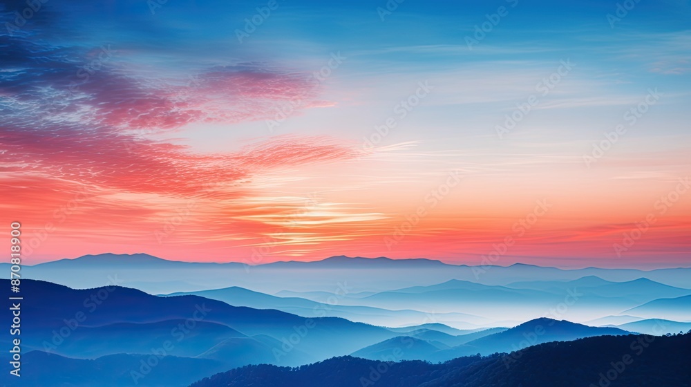 Obraz premium landscape red to blue gradient