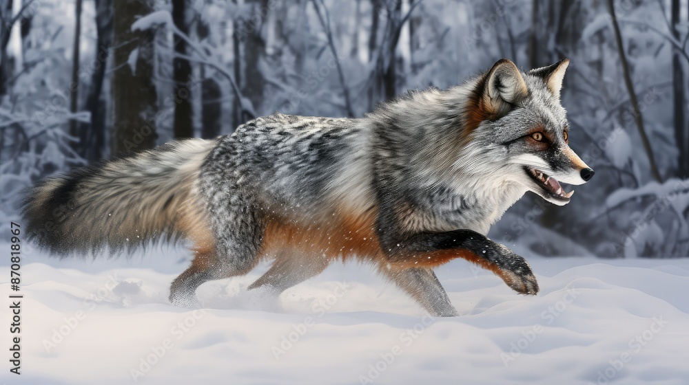 Obraz premium photo fox silver