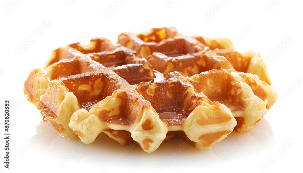 One tasty Belgian waffle isolated on white One tasty Belgian waffle isolated on white