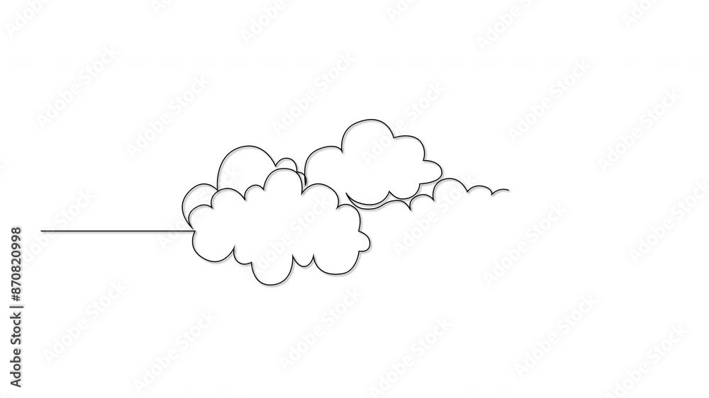 Clouds outline self drawing animation. Clouds outline self drawing animation.