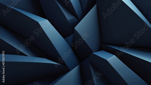 3d rendering of abstract geometric shapes in blue color. Computer digital drawing.