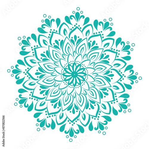 Circular pattern floral ornamental mandala outline for coloring bok pages