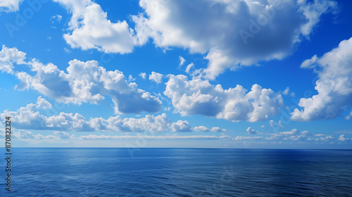 The view of the ocean where the horizon meets the sky, creating an extraordinary scene that takes your breath away.