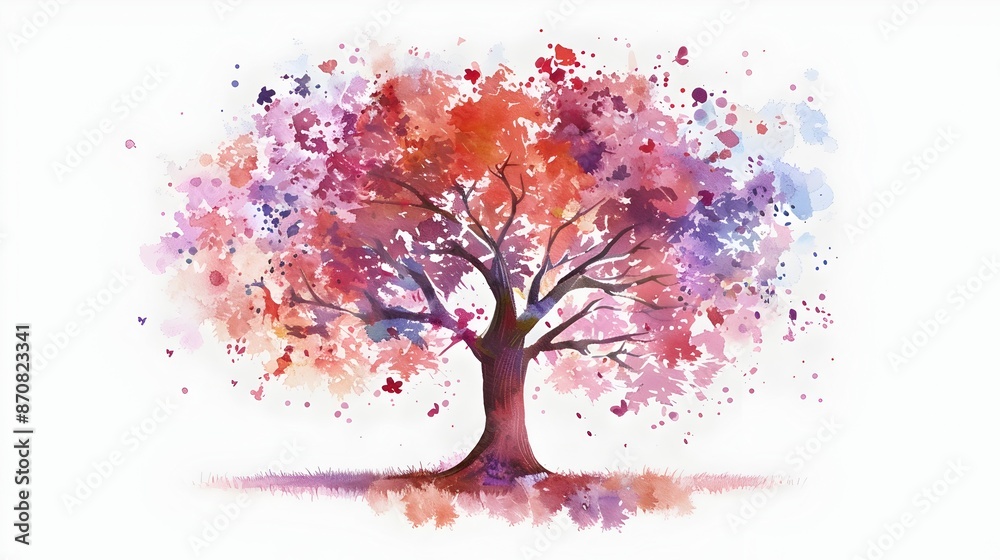Ethereal Watercolor Tree Showcasing Natural Beauty Ethereal Watercolor Tree Showcasing Natural Beauty