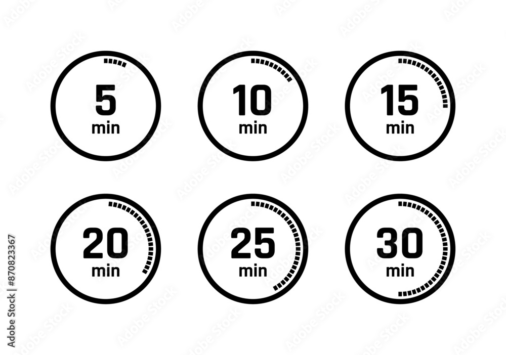 Fototapeta premium Timer icons. Clock, stopwatch symbols. Easy editable vector design.