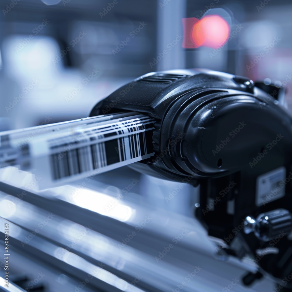 Barcode Labelling Machine in Action. Barcode Labelling Machine in Action.