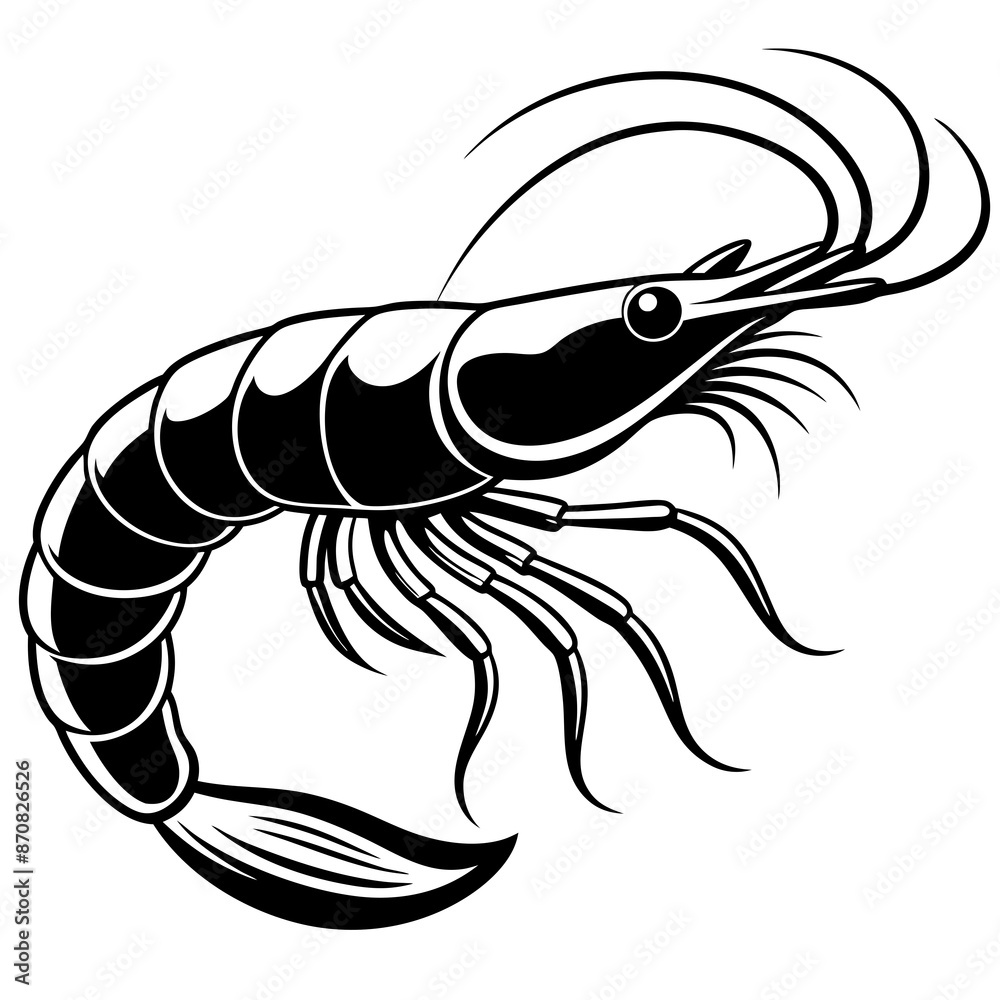 Detailed Shrimp Vector Illustration for Seafood and Design Projects Detailed Shrimp Vector Illustration for Seafood and Design Projects