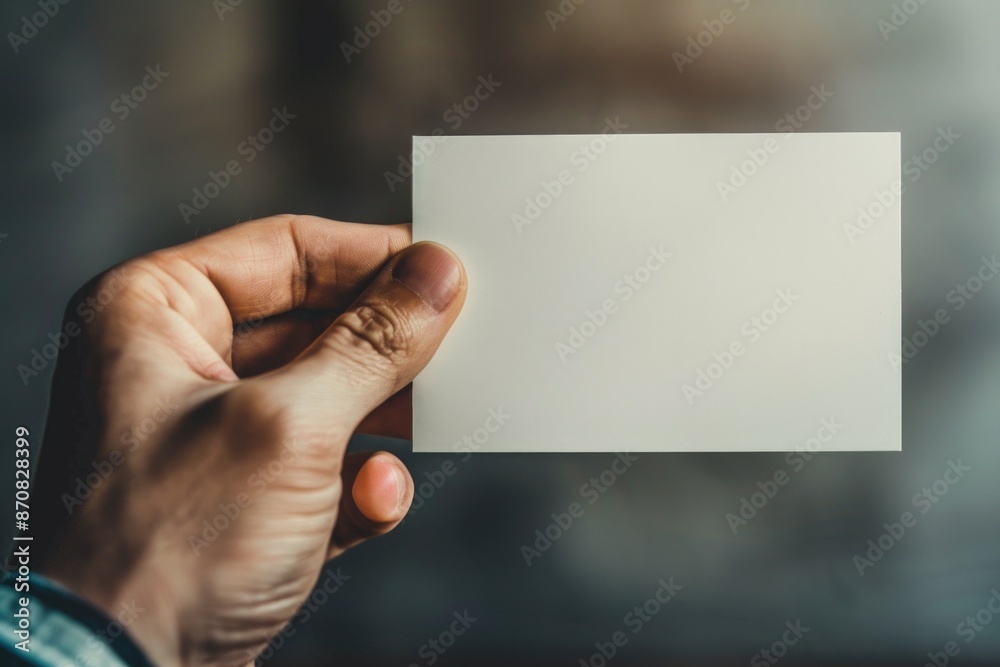 A person is holding a white card in their hand, possibly for a special occasion or event A person is holding a white card in their hand, possibly for a special occasion or event