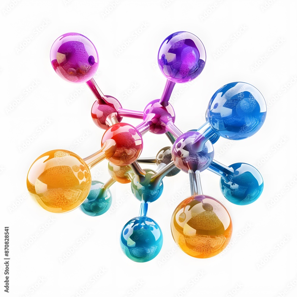 Vibrant Iodine Molecule Structure on Transparent Background Vibrant Iodine Molecule Structure on Transparent Background