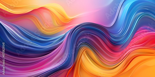 Colorful Abstract Waves Background with Vibrant Hues and Flowing Patterns