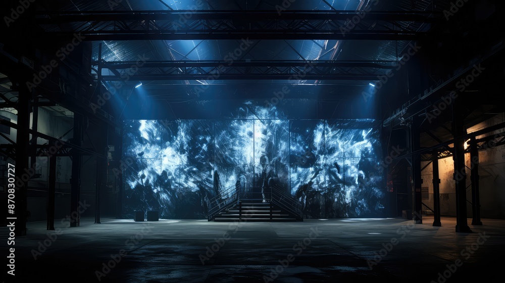 Fototapeta premium graffiti dark hangar