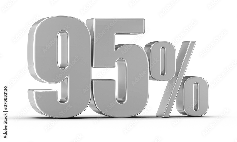 95 Percent Off Sale Silver Number 3D 95 Percent Off Sale Silver Number 3D