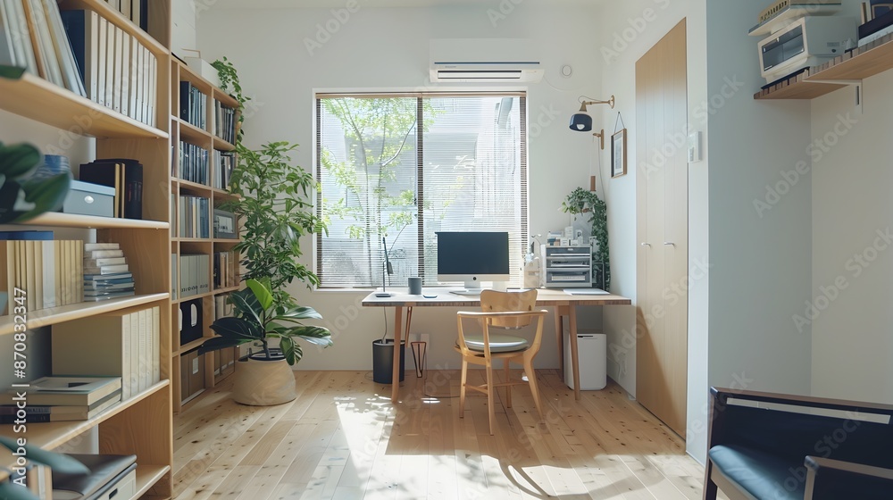 Organized Minimalist Home Office in Muji-Inspired Design Organized Minimalist Home Office in Muji-Inspired Design