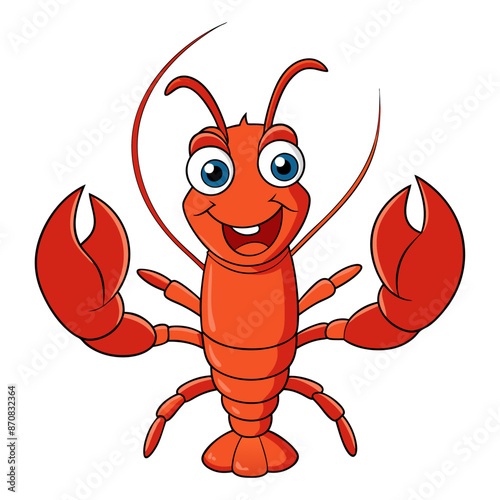 Red Lobster vector cartoon style photo