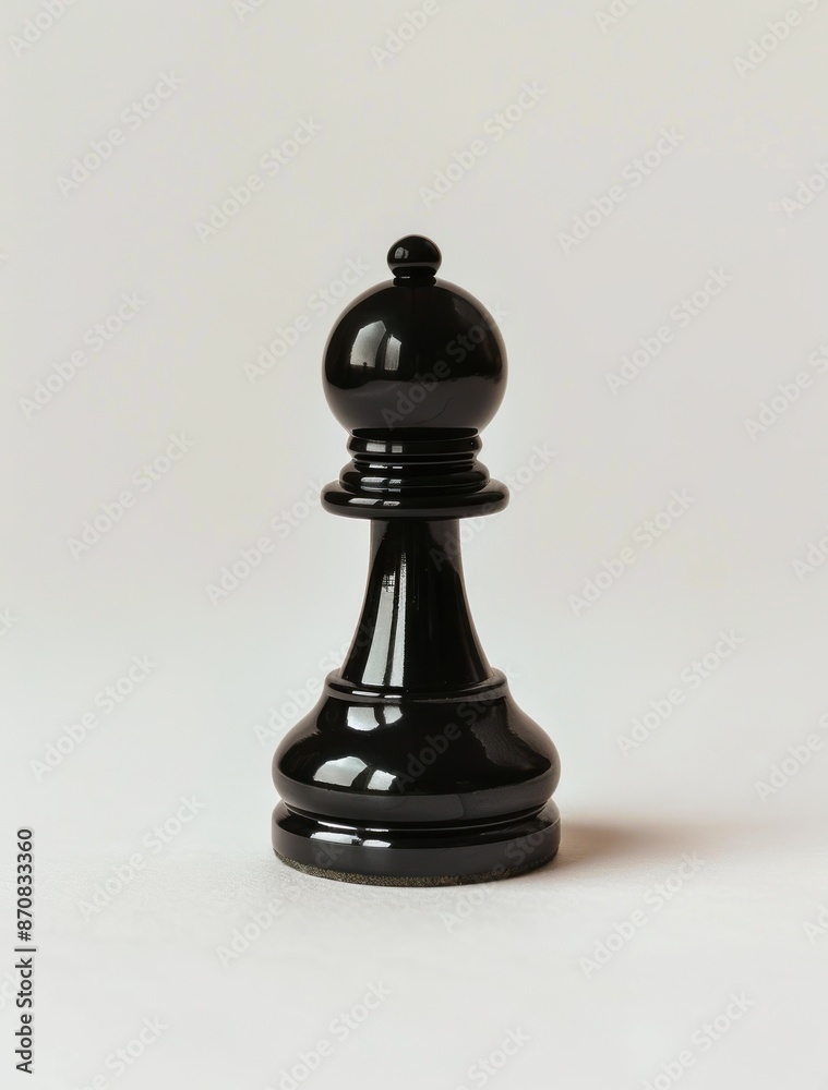 Weathered Black Chess Pawn on a White Background Symbolizes Strategy and Patience - Generative AI Weathered Black Chess Pawn on a White Background Symbolizes Strategy and Patience - Generative AI