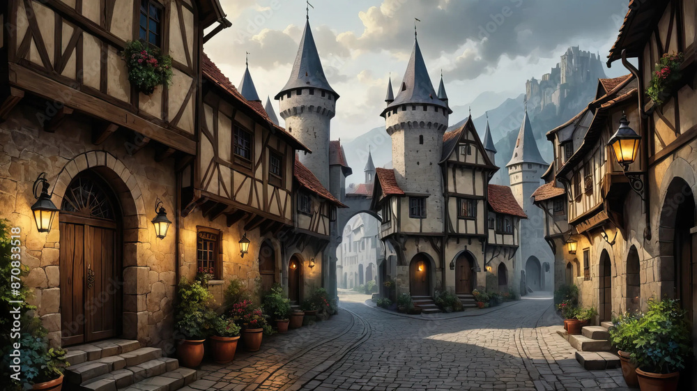 medieval, alley, city, historic, architecture, urban Fantasy wallpaper, rpg landscape medieval, alley, city, historic, architecture, urban Fantasy wallpaper, rpg landscape