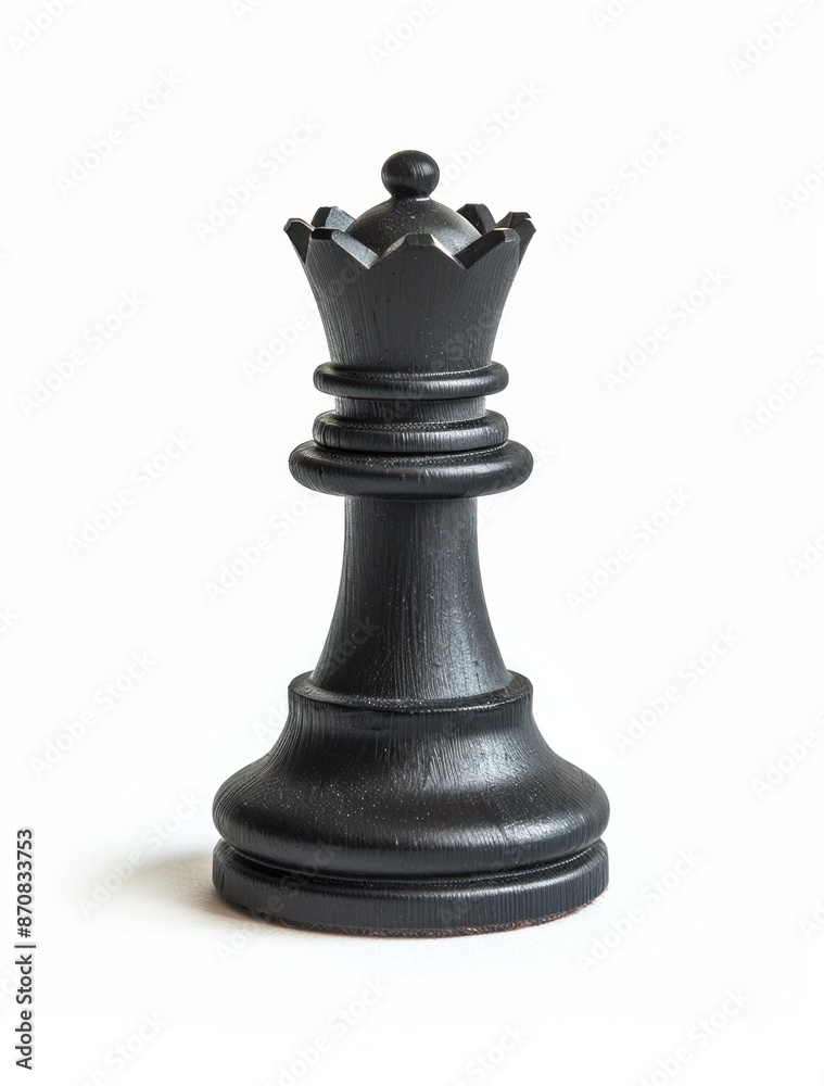Sleek Black Chess Queen Dominates the Board on a Marble Background - Generative AI Sleek Black Chess Queen Dominates the Board on a Marble Background - Generative AI