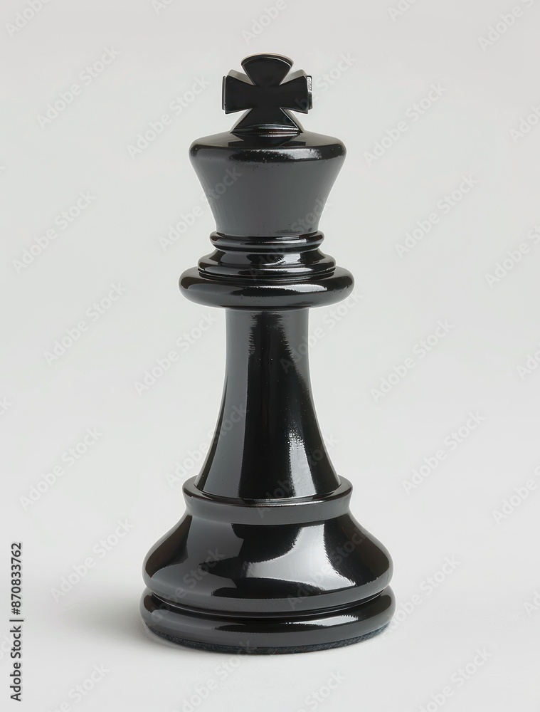 Sleek Black Chess Queen Dominates the Board on a Marble Background - Generative AI Sleek Black Chess Queen Dominates the Board on a Marble Background - Generative AI