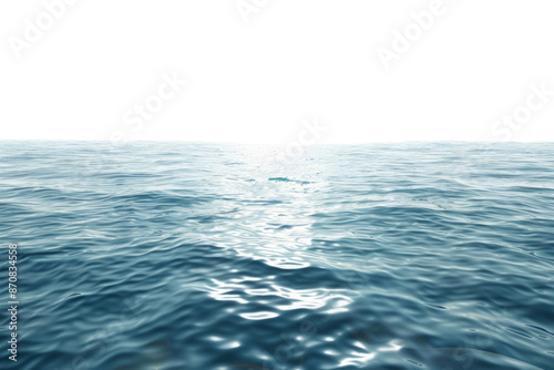 Obraz na płótnie Calm ocean waves isolated on white background. Sea surface w salonie