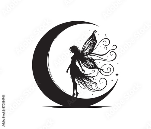 fairy silhouette vector design,awesome hiking svg,high resolution printable hiking atwork