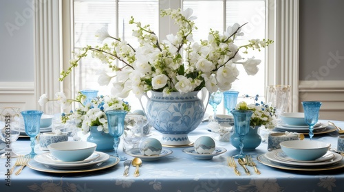 Wallpaper Mural floral easter blue Torontodigital.ca