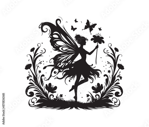 fairy silhouette vector design,awesome hiking svg,high resolution printable hiking atwork