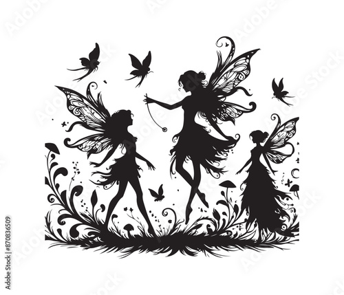 fairy silhouette vector design,awesome hiking svg,high resolution printable hiking atwork