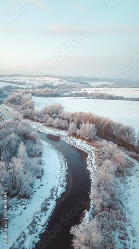 Wallpaper Mural Drone footage of a winter landscape Torontodigital.ca