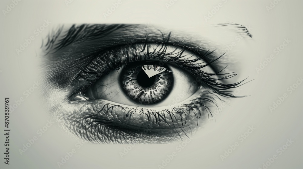 A detailed drawing of a single eye A detailed drawing of a single eye