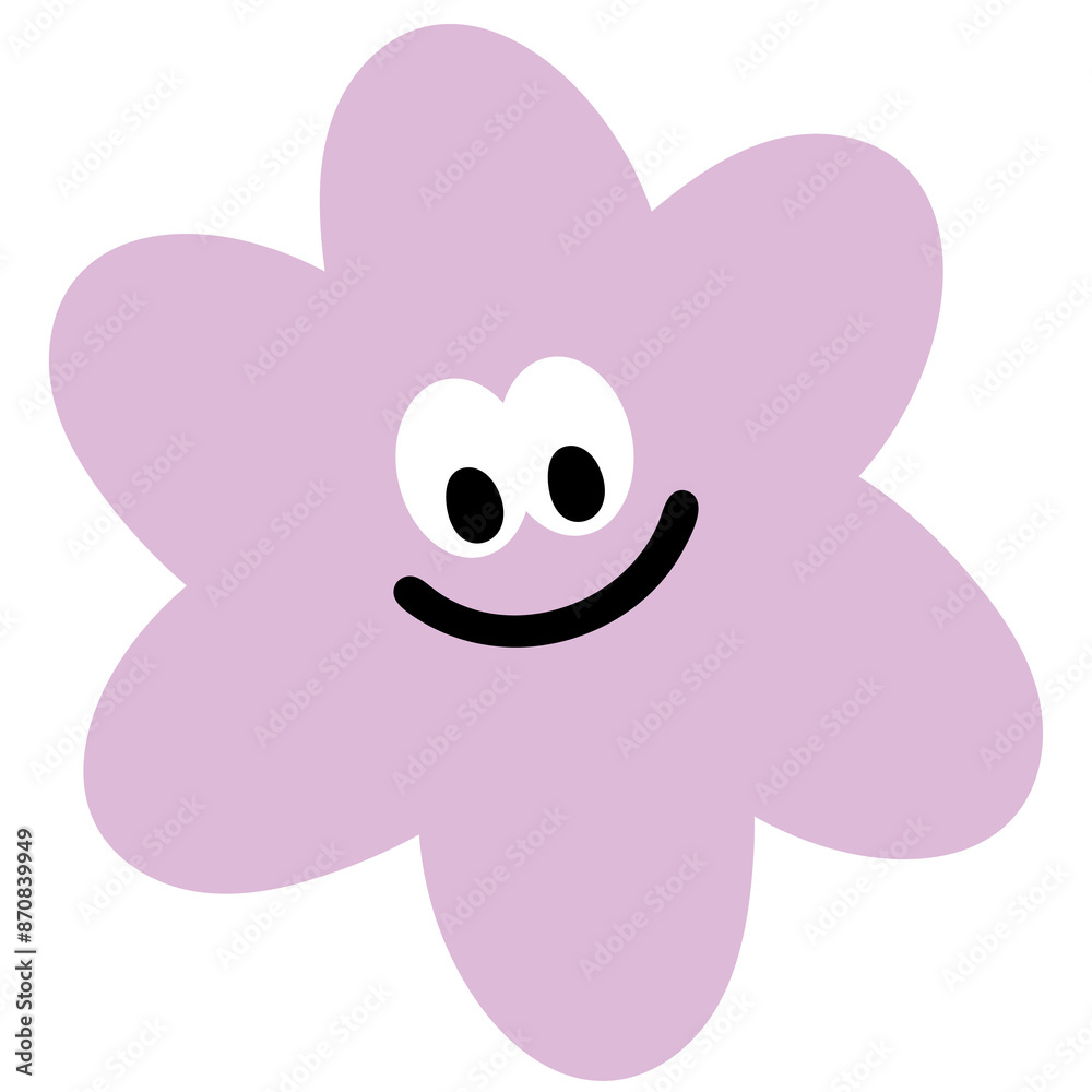 Illustration of cute flower for happy emoji, spring and summer, picnic, nature, garden, floral print, sticker, cute patches, plush toy, doll, shirt print, cartoon character, comic, mascot, brand logo Illustration of cute flower for happy emoji, spring and summer, picnic, nature, garden, floral print, sticker, cute patches, plush toy, doll, shirt print, cartoon character, comic, mascot, brand logo