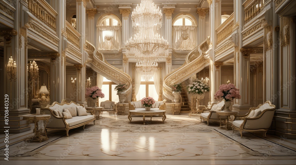 Fototapeta premium ambiance blurred mansion home interior