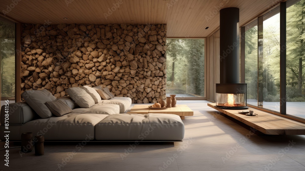 Fototapeta premium elements blurred modern interior home